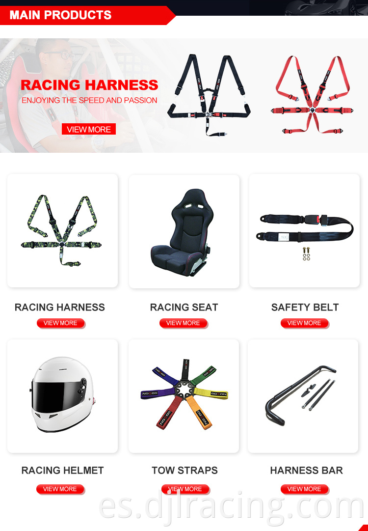 Auto Parts Racing 2 pulgadas de 4 puntos de 4 puntos Cinturón de asiento de seguridad de seguridad de 4 puntos Cinturón con nuevos ajustadores de acero